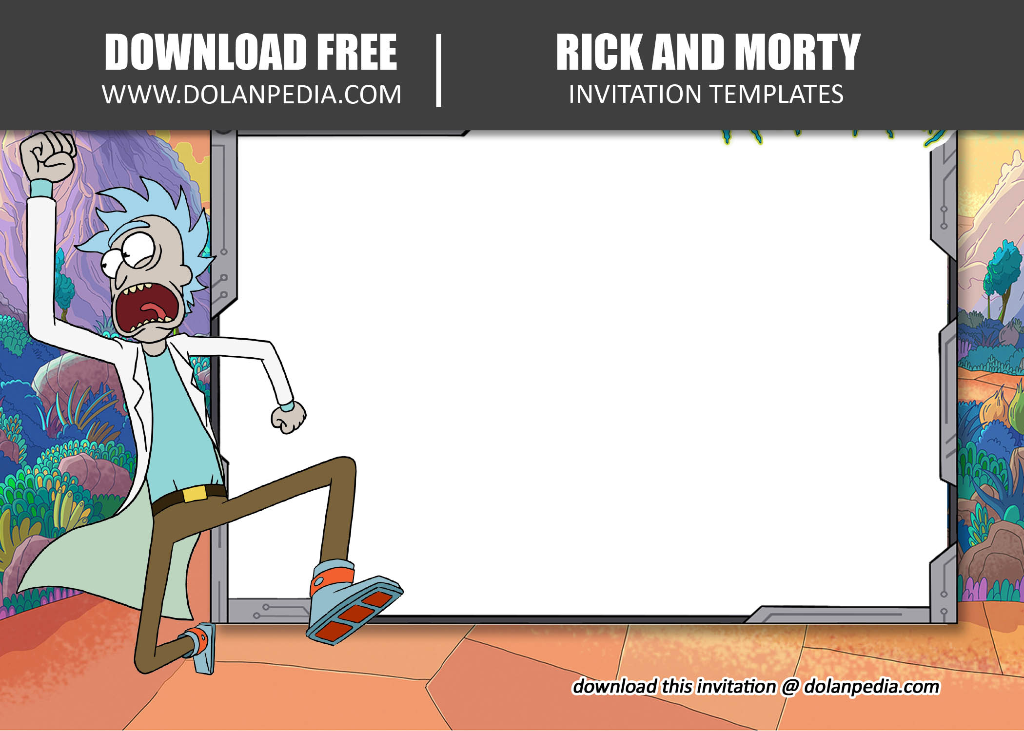 rick and morty invitation template 01cover