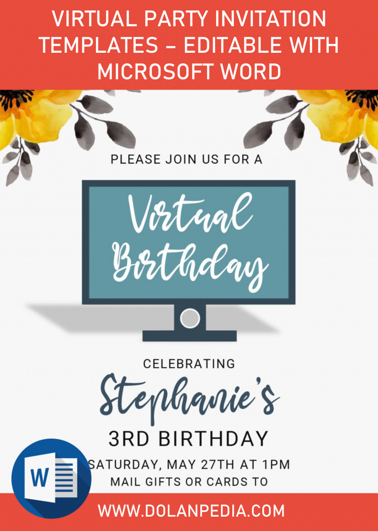 Virtual Party Invitation Templates – Editable With MS Word