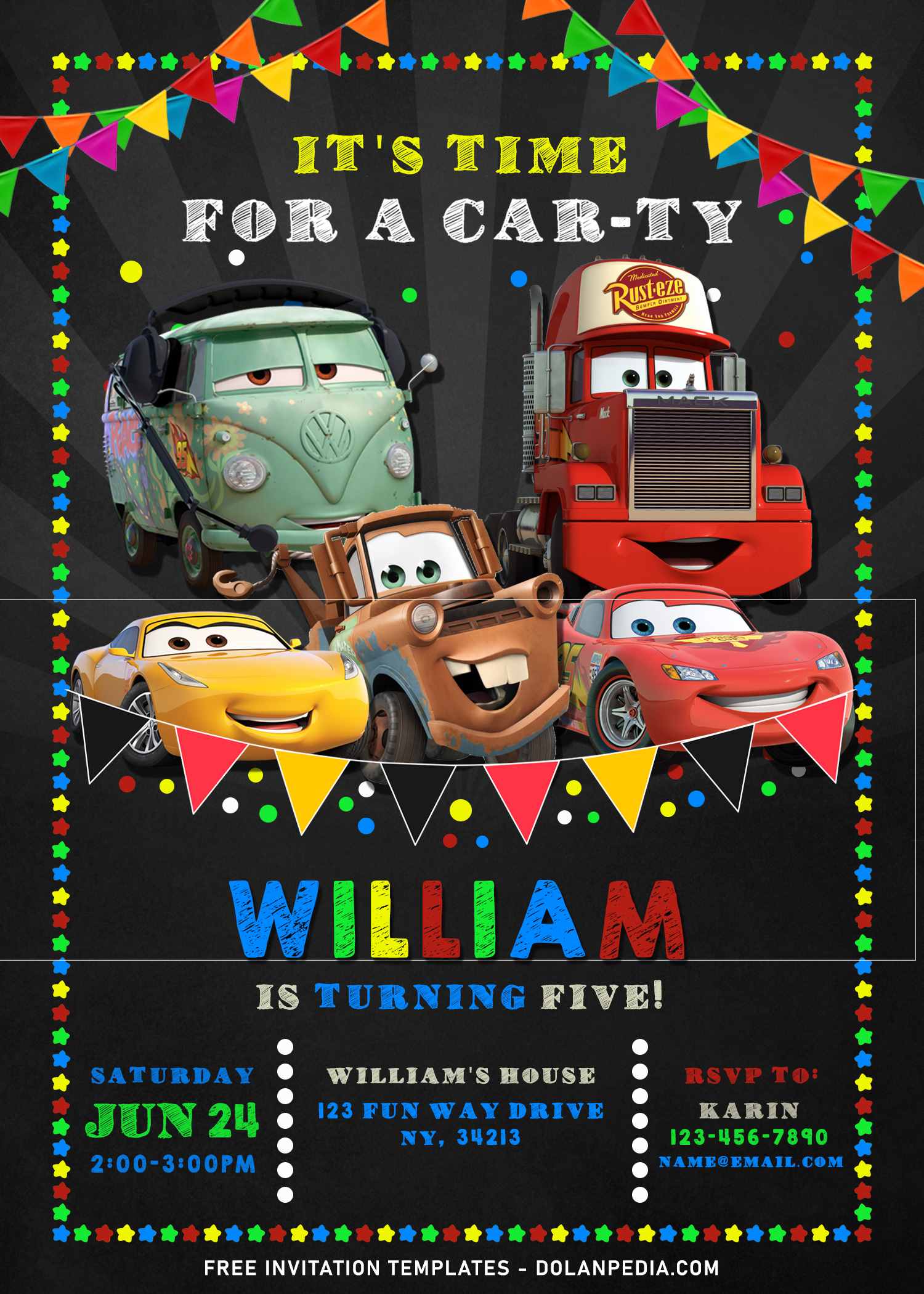 9+ Cool Disney Cars Birthday Invitation Templates