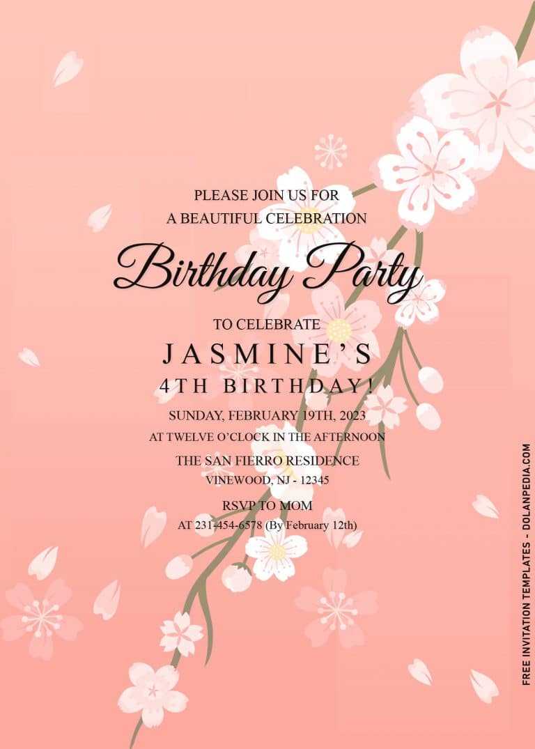 7+ Gorgeous Cherry Blossom Baby Shower Invitation Templates