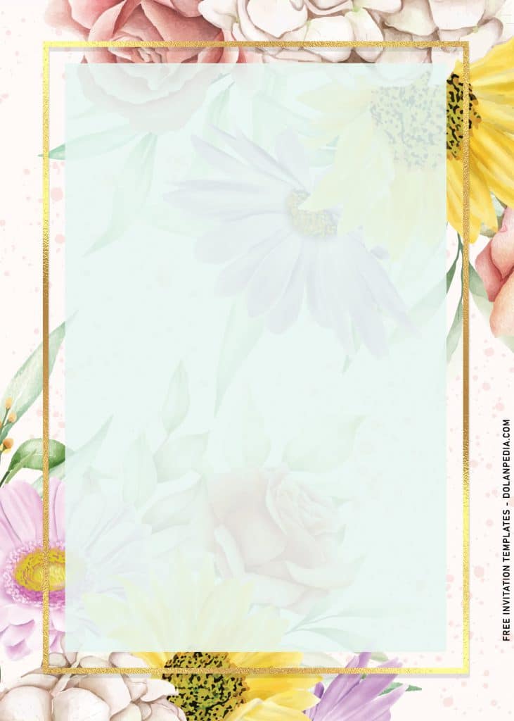 7 Beautiful Watercolor Rustic Flower Birthday Invitation Templates