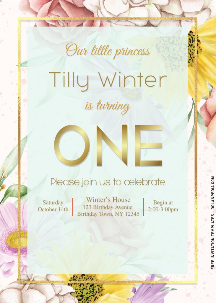 7+ Beautiful Rustic Watercolor Flowers Birthday Invitation Templates