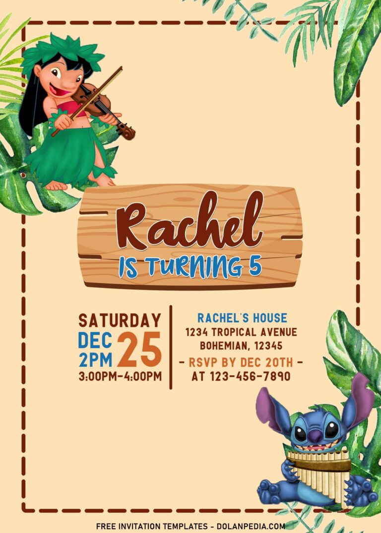 11+ Custom Lilo & Stitch Hawaiian Hula Birthday Invitation Templates