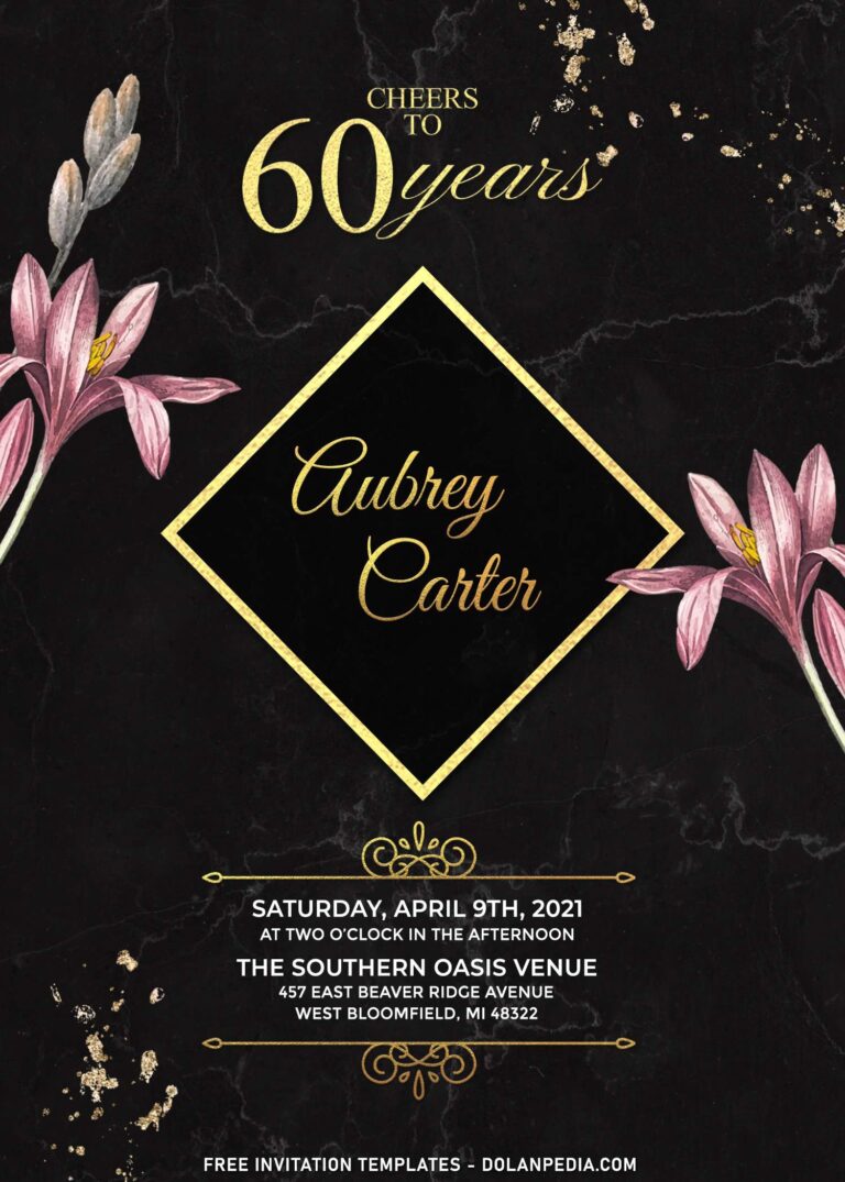 9+ Dark Romance Moody Marble Amaryllis Invitation Templates