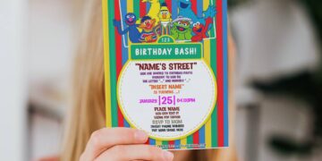 (Free Editable PDF) Perfect Everyday Sesame Street Birthday Invitation Templates with cute text box design
