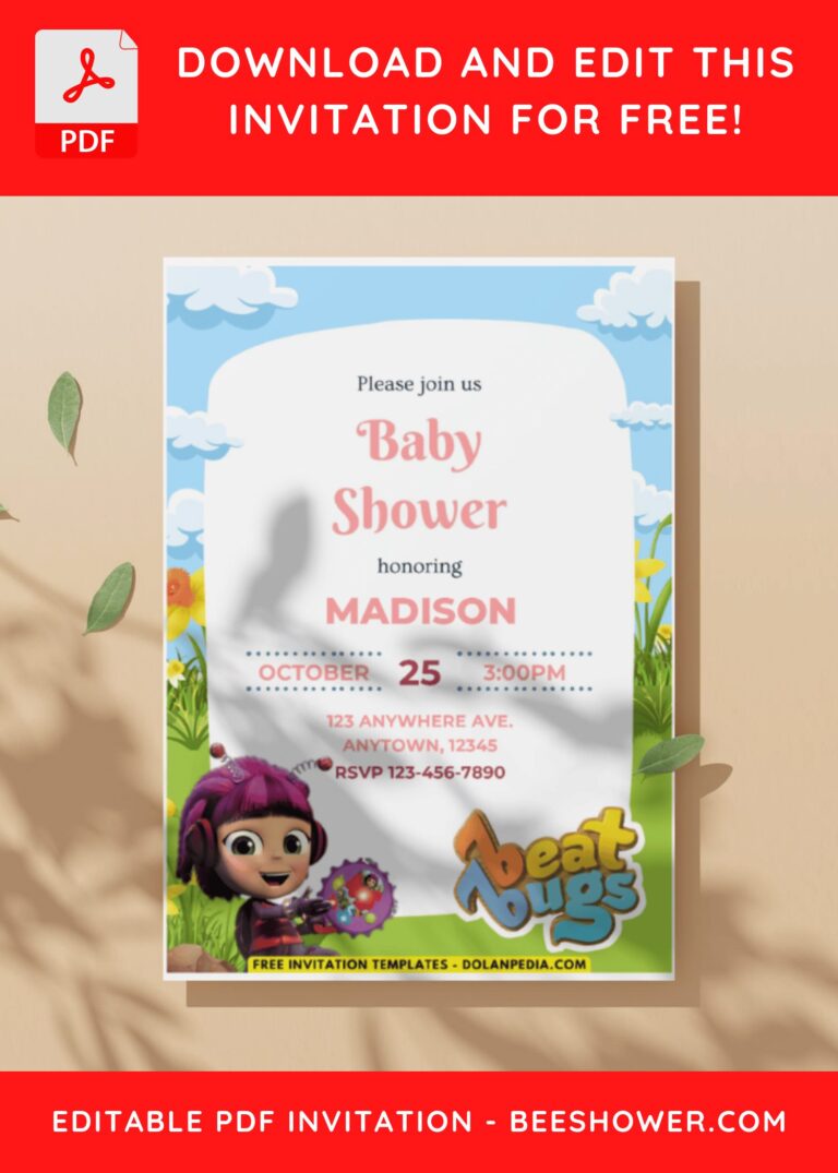 (Free PDF Invitation) Beat Bugs Motown Magic Birthday Invitation