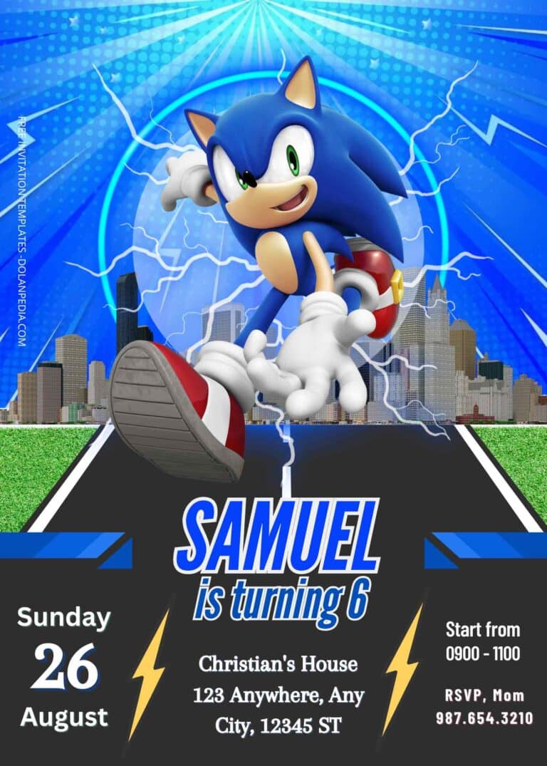 FREE Sonic Birthday Invitation Templates