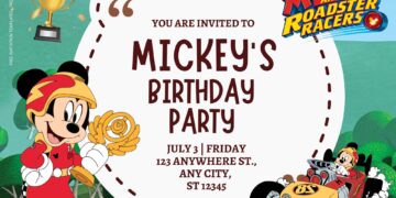 ( FREE ) 7+ Start! Mickey Roadster Racer Birthday Invitation Templates