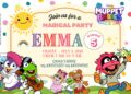 ( FREE ) Muppet Babies Playground Birthday Invitation Templates