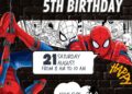 ( FREE Editable Canva ) Amazing Spiderman Birthday Invitation Templates