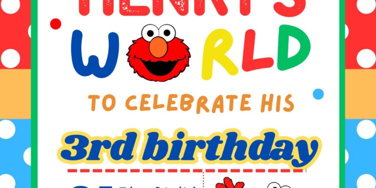 ( FREE Editable Canva ) Sesame Street Birthday Invitation Templates