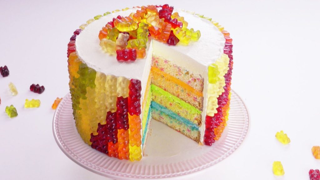 Gummy Bear Jelly Rainbow Birthday Cake