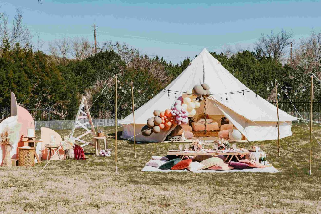 Aesthetic Rustic Boho Chic Glamping Teepee Tent Party