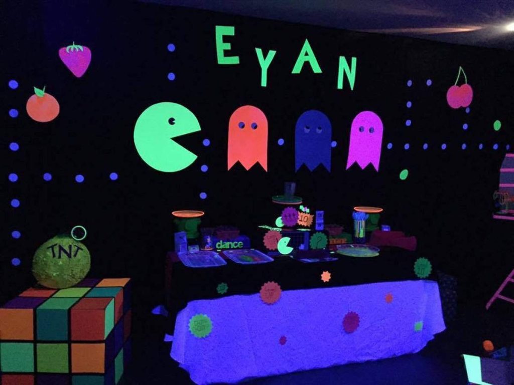 Glow in the Dark Neon Vintage Arcade Birthday Party
