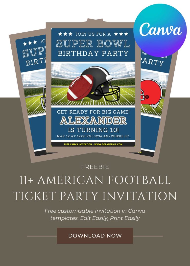 Free and Editable Epic Super Bowl Football Invitation Templates Made in Canva. Customize Online for free