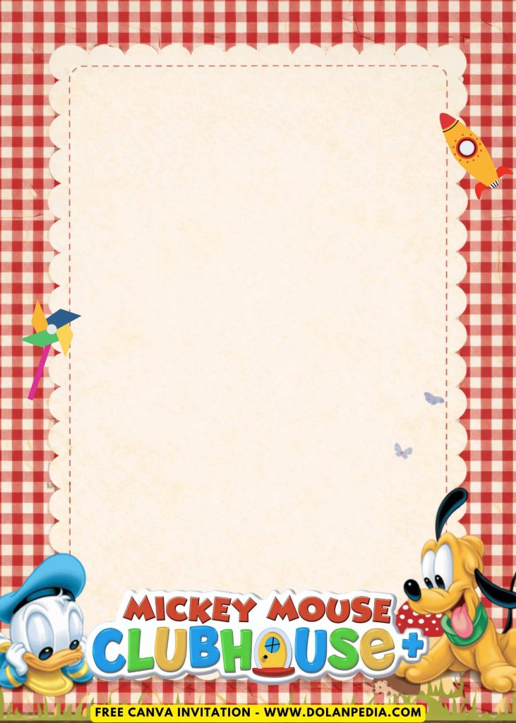 Free and Editable Lovely Cute Disney Baby Donald Duck and Goofy Invitation Templates Made in Canva. Customize Online for free