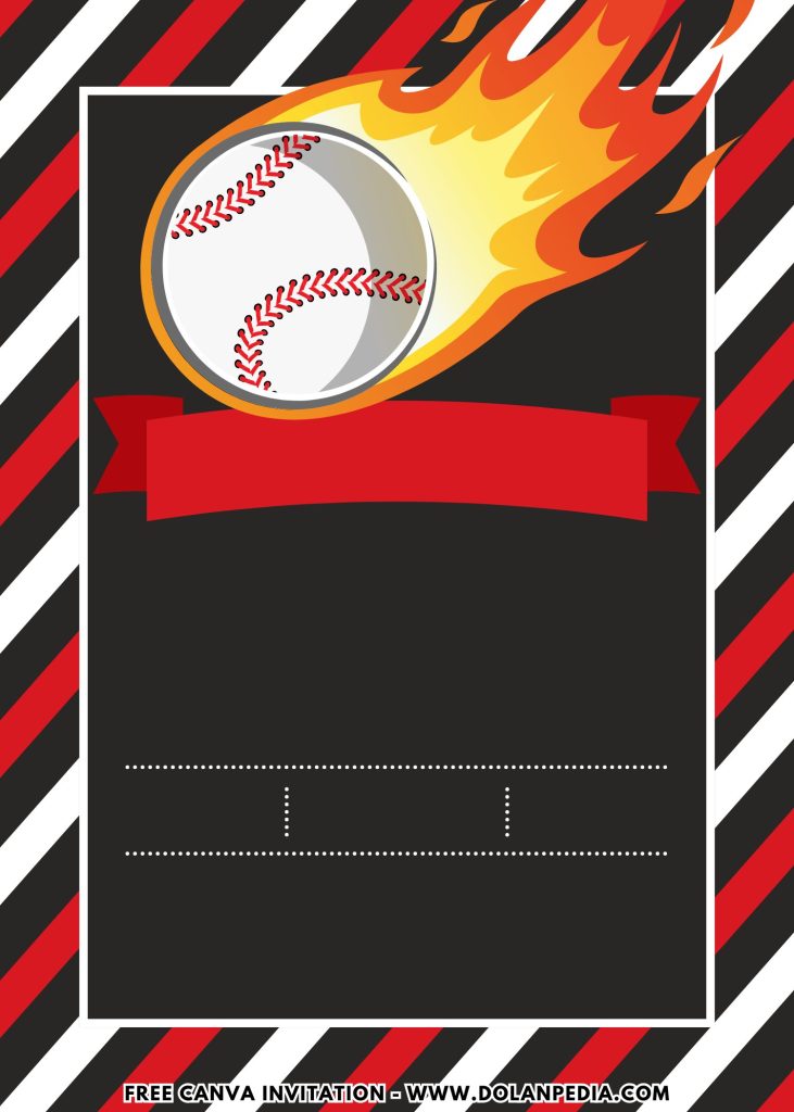 Free and Editable Flaming Baseball Birthday Invitation Templates Made in Canva. Customize Online for free
