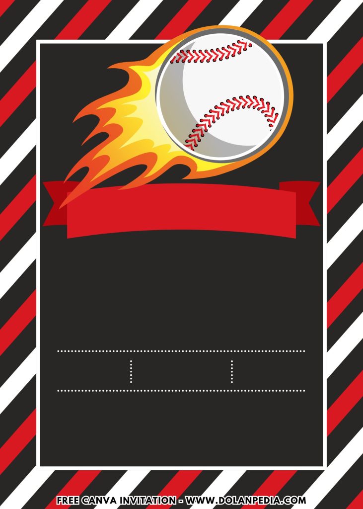 Free and Editable Fiery Baseball Birthday Invitation Templates Made in Canva. Customize Online for free