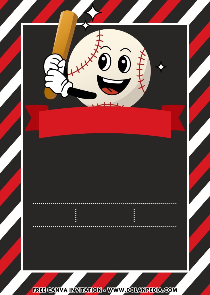 Free and Editable Adorable Smiley Baseball Birthday Invitation Templates Made in Canva. Customize Online for free