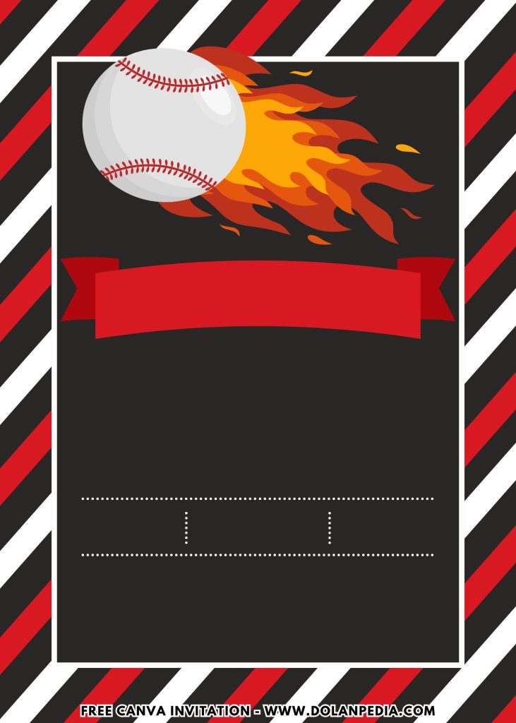 Free and Editable Red and White Baseball Birthday Invitation Templates Made in Canva. Customize Online for free
