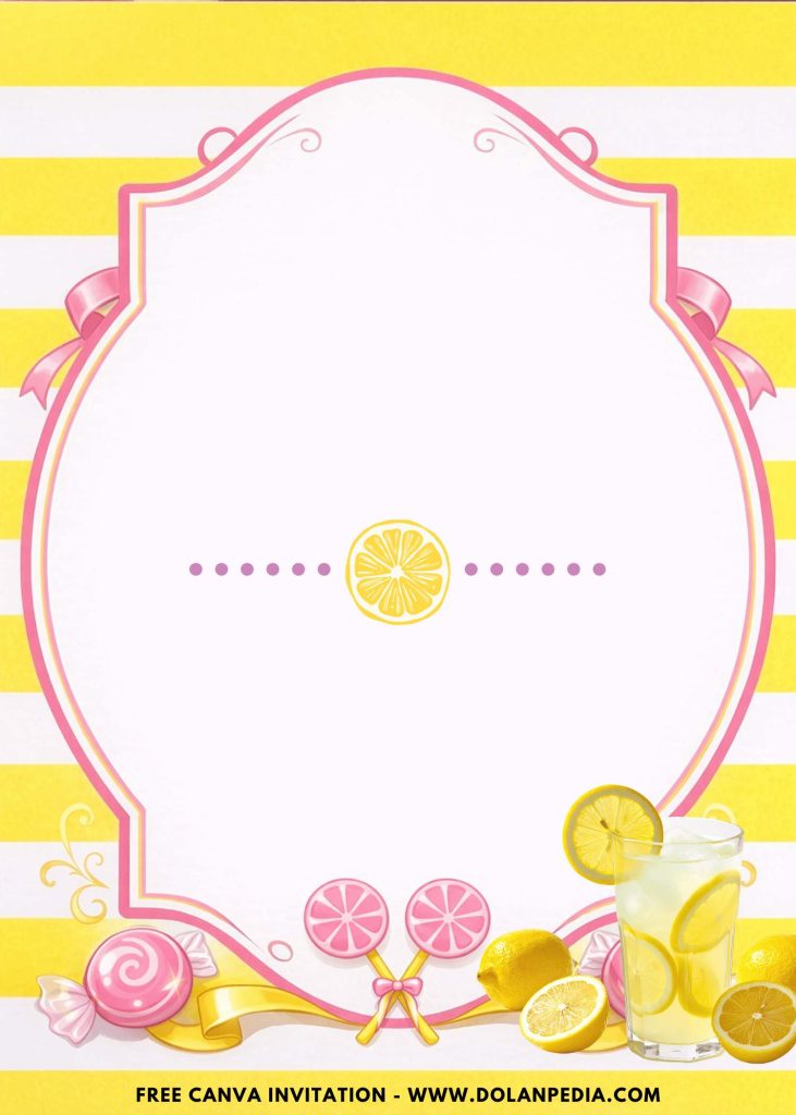 Free and Editable Lemonade Party Invitation Templates Made in Canva. Simply Cute Customize Online for free