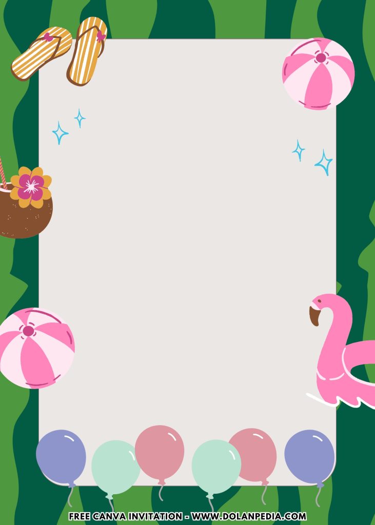 Free and Editable Pink Flamingo Hawaiian Luau Invitation Templates Made in Canva. Customize Online for free2