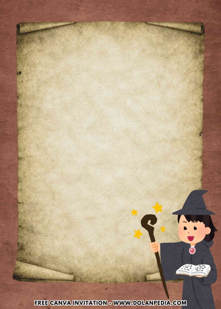 Free and Editable Adorable Wizard Party Invitation Templates Made in Canva. Customize Online for free