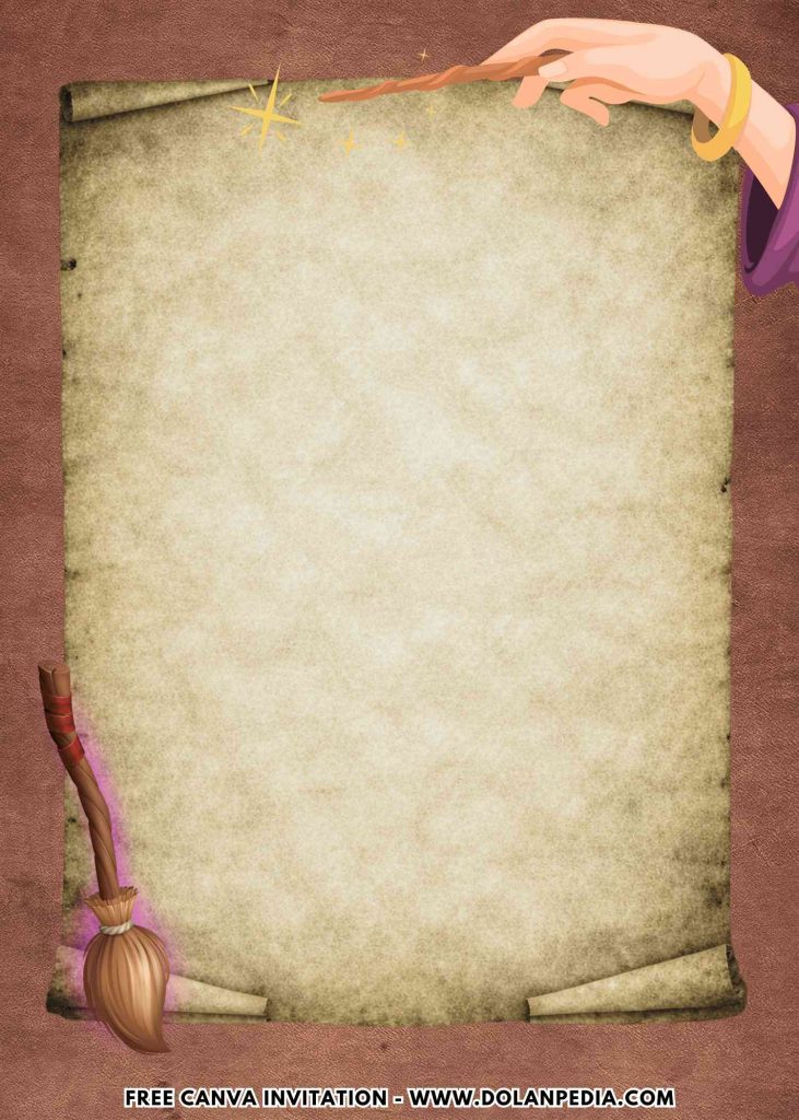 Free and Editable Wizard Kids Party Invitation Templates Made in Canva. Customize Online for free