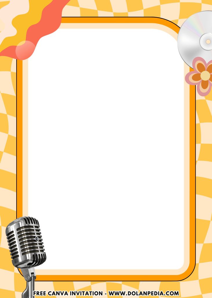 Free and Editable Colorful Groovy 70s Style Party Invitation Templates Made in Canva. Customize Online for free