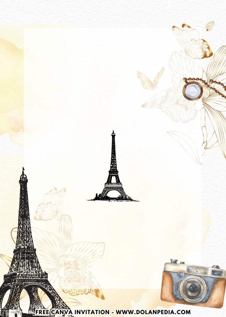 Free and Editable Eiffel Tower Silhouette Party Invitation Templates Made in Canva. Customize Online for free