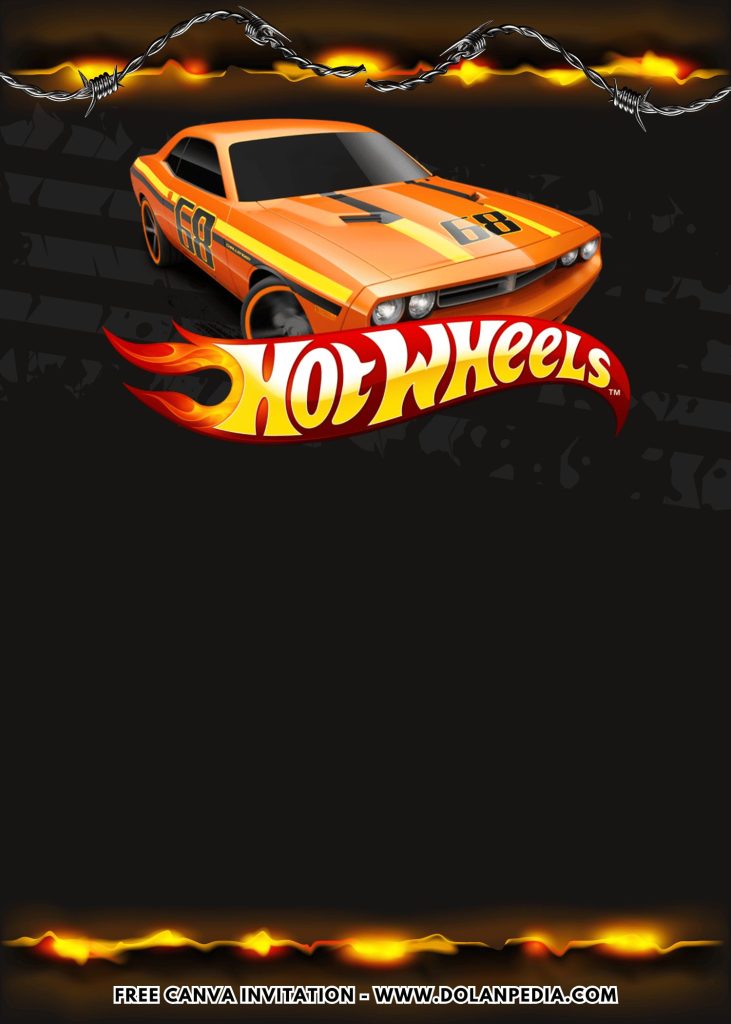 Free and Editable Awesome Hot Wheels Birthday Invitation Templates Made in Canva. Customize Online for free