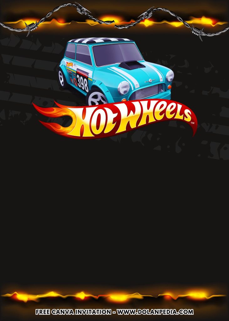 Free and Editable Mini Coopers Hot Wheels Birthday Invitation Templates Made in Canva. Customize Online for free