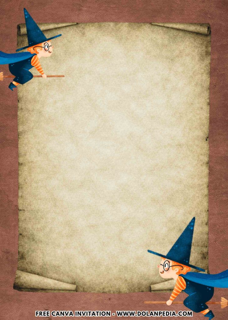 Free and Editable Fun Wizard Party Invitation Templates Made in Canva. Customize Online for free