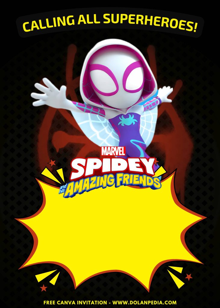 Free and Editable Adorable Ghost Spider Birthday Invitation Templates Made in Canva. Customize Online for free