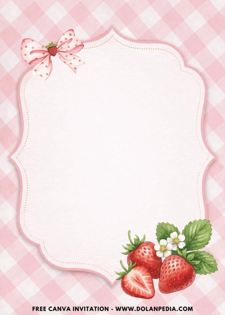 Free and Editable Watercolor Strawberry 1st Birthday Invitation Templates Made in Canva. Customize Online for free
