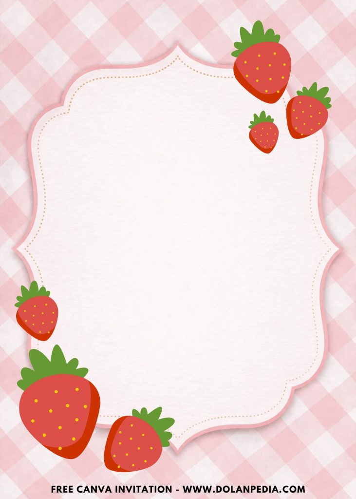 Free and Editable Cute Red Strawberry 1st Birthday Invitation Templates Made in Canva. Customize Online for free