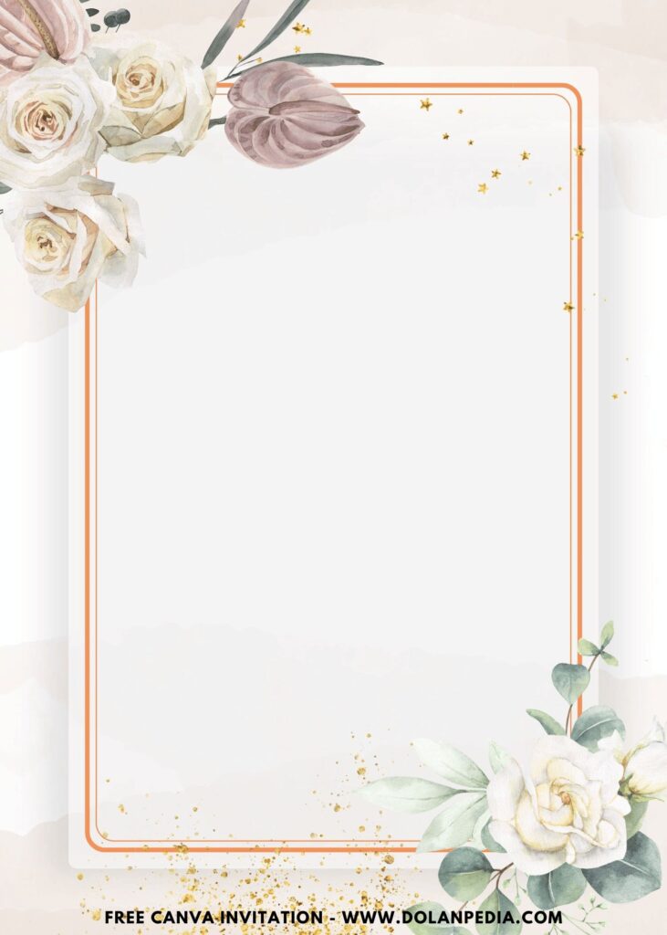 Free and Editable Rose and Peony Spring Garden Wedding Invitation Templates Made in Canva. Customize Online for free