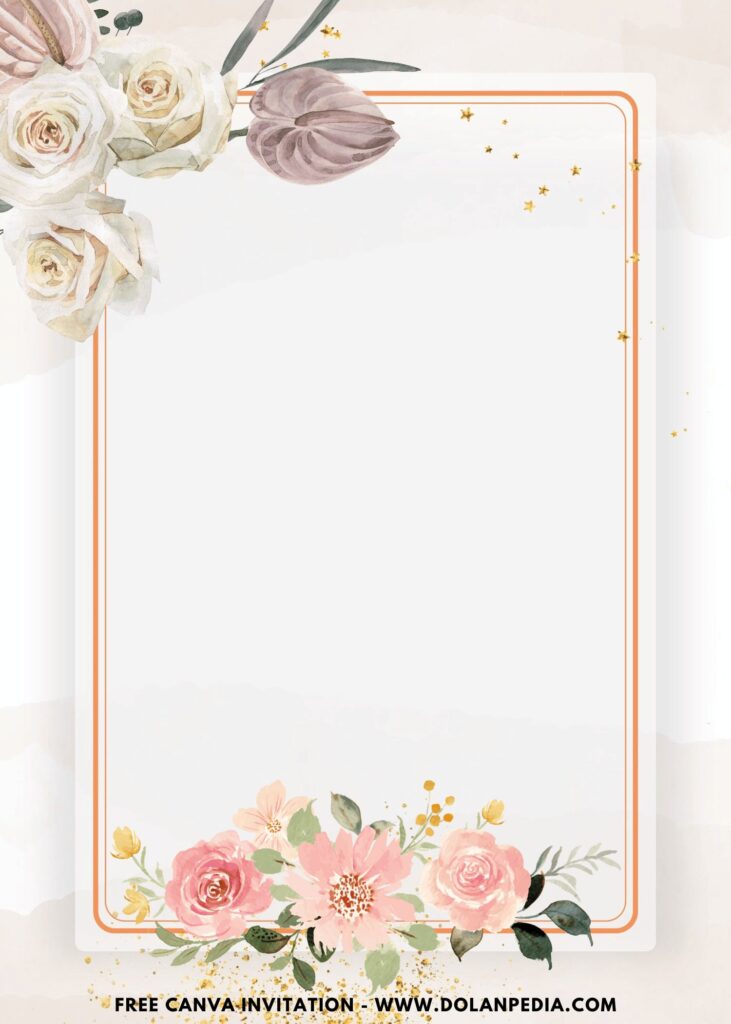 Free and Editable Timeless Watercolor Spring Garden Wedding Invitation Templates Made in Canva. Customize Online for free