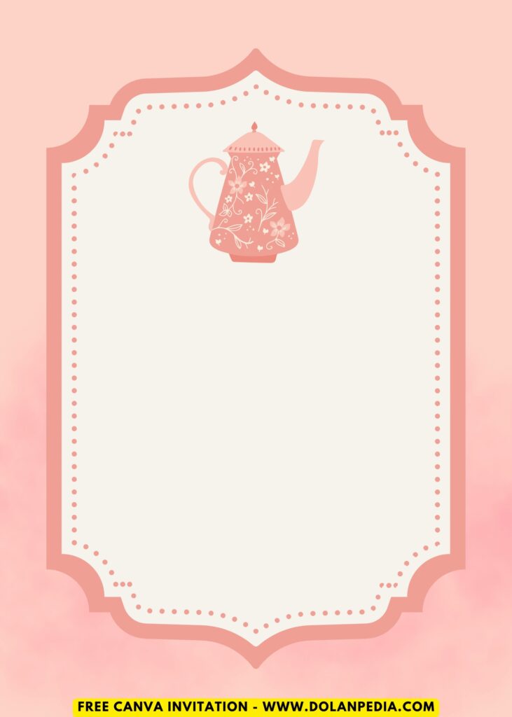 Free and Editable Botanical Backyard Floral Tea Party Birthday Invitation Templates Made in Canva. Customize Online for free