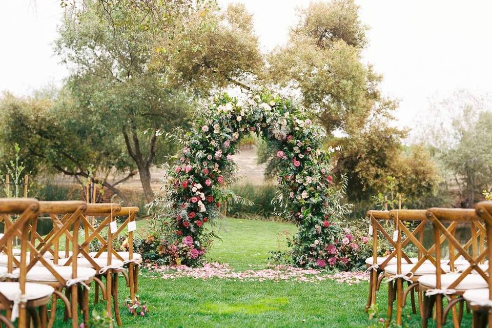 stunning garden floral arch wedding decor