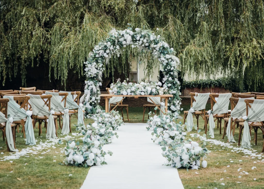 japanese sakura floral arch wedding decor