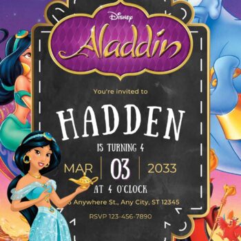 FREE Aladdin Birthday Invitation Templates - fridf. free pdf invitations