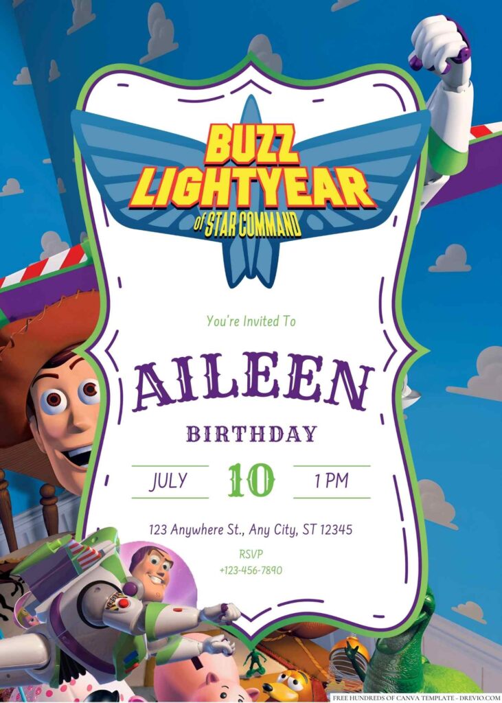 FREE Buzz Lightyear Birthday Invitation Templates - fridf. free pdf ...