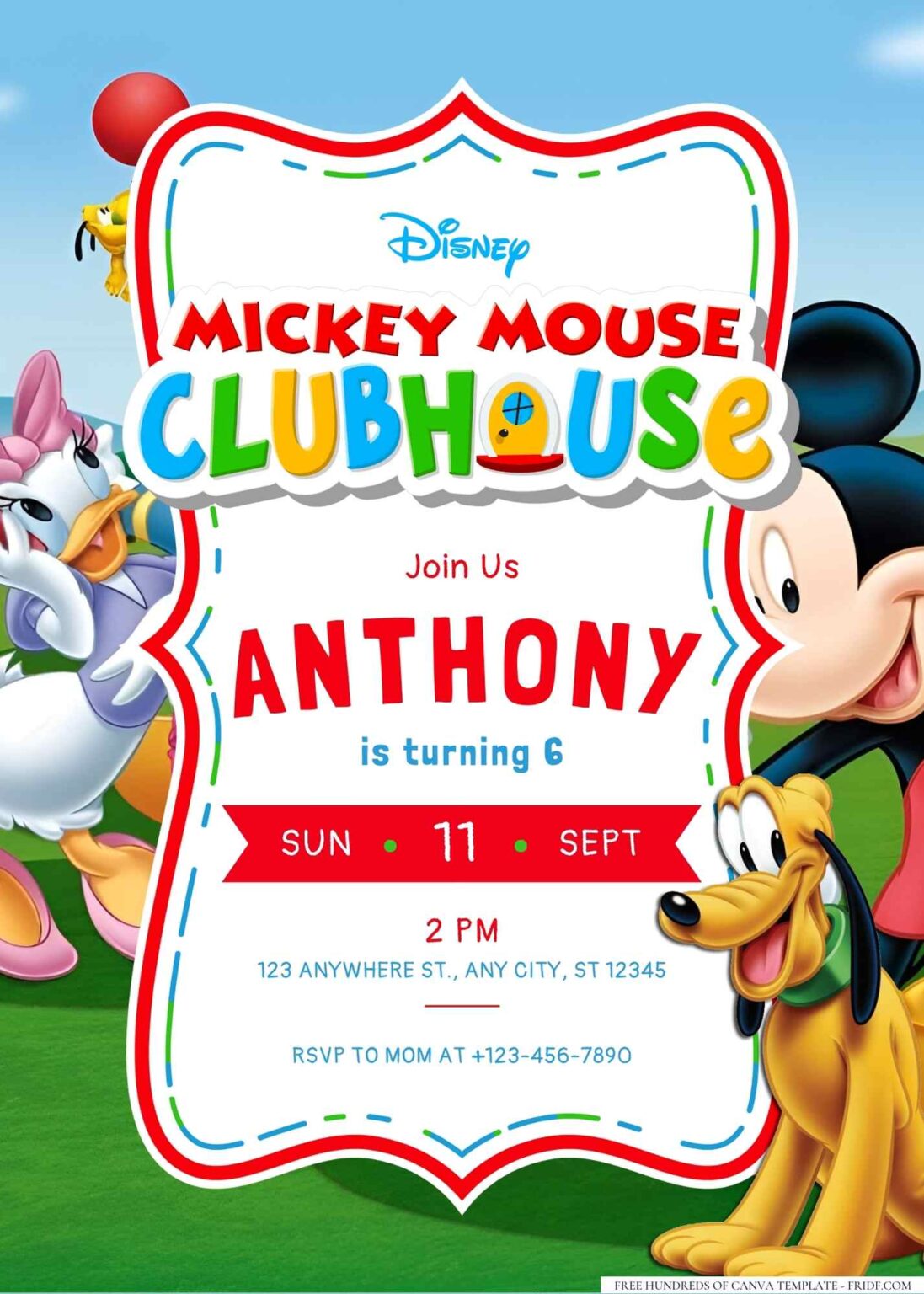 Mickey Mouse Clubhouse Birthday Invitation Templates - fridf. free pdf ...