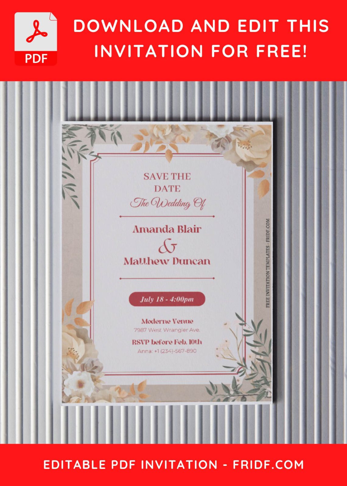Editable Pdf Invitations (Free Editable PDF) Love In Bloom Wedding Invitation Templates - fridf ...
