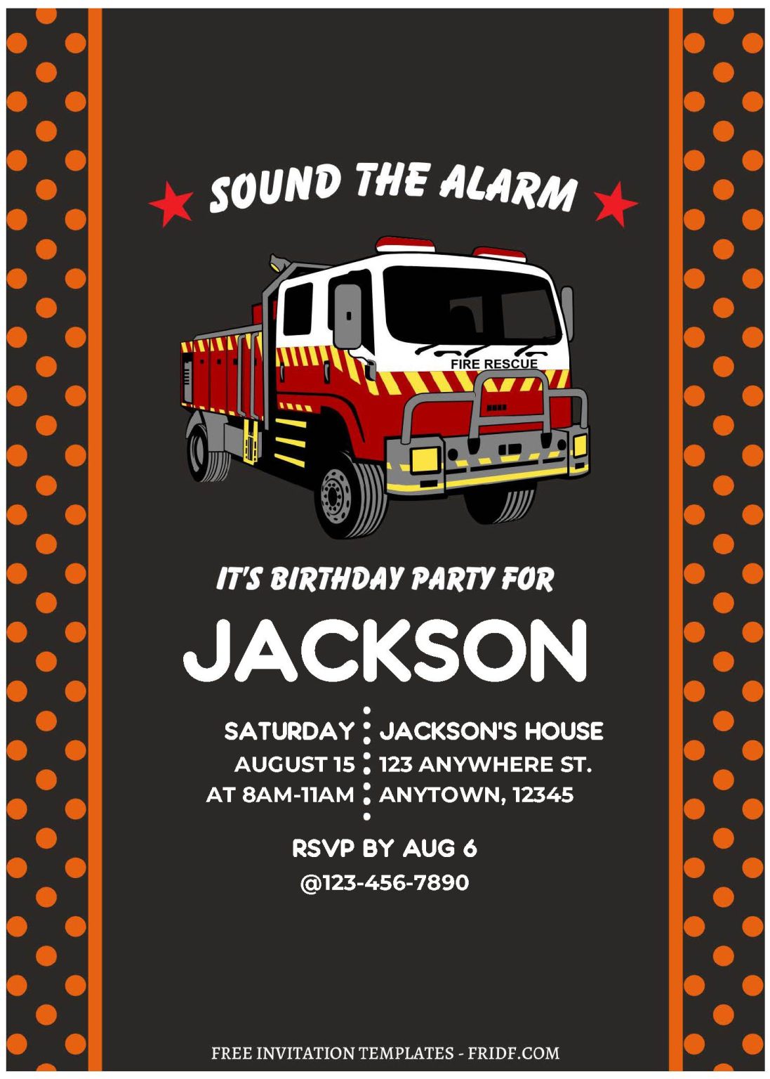 Firefighting Invitation (Free Editable PDF) Awesome Fire Fighter Birthday Invitation Templates ...