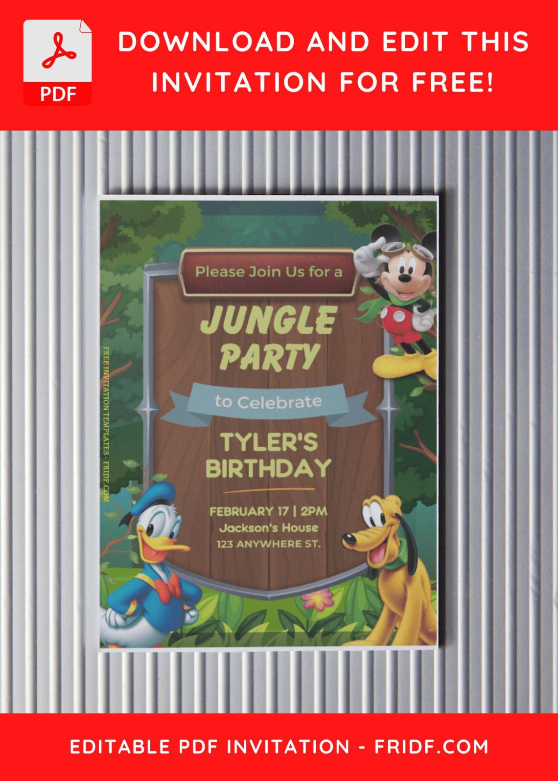 (Free Editable PDF) Mickey Mouse Kids Birthday Invitation Templates ...