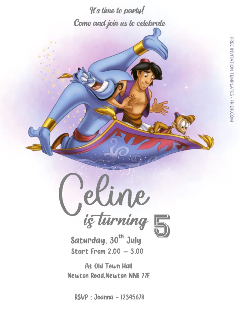 Free Editable Word - Aladdin Birthday Invitation Templates - fridf ...
