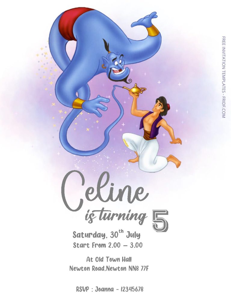 Free Editable Word - Aladdin Birthday Invitation Templates - fridf ...