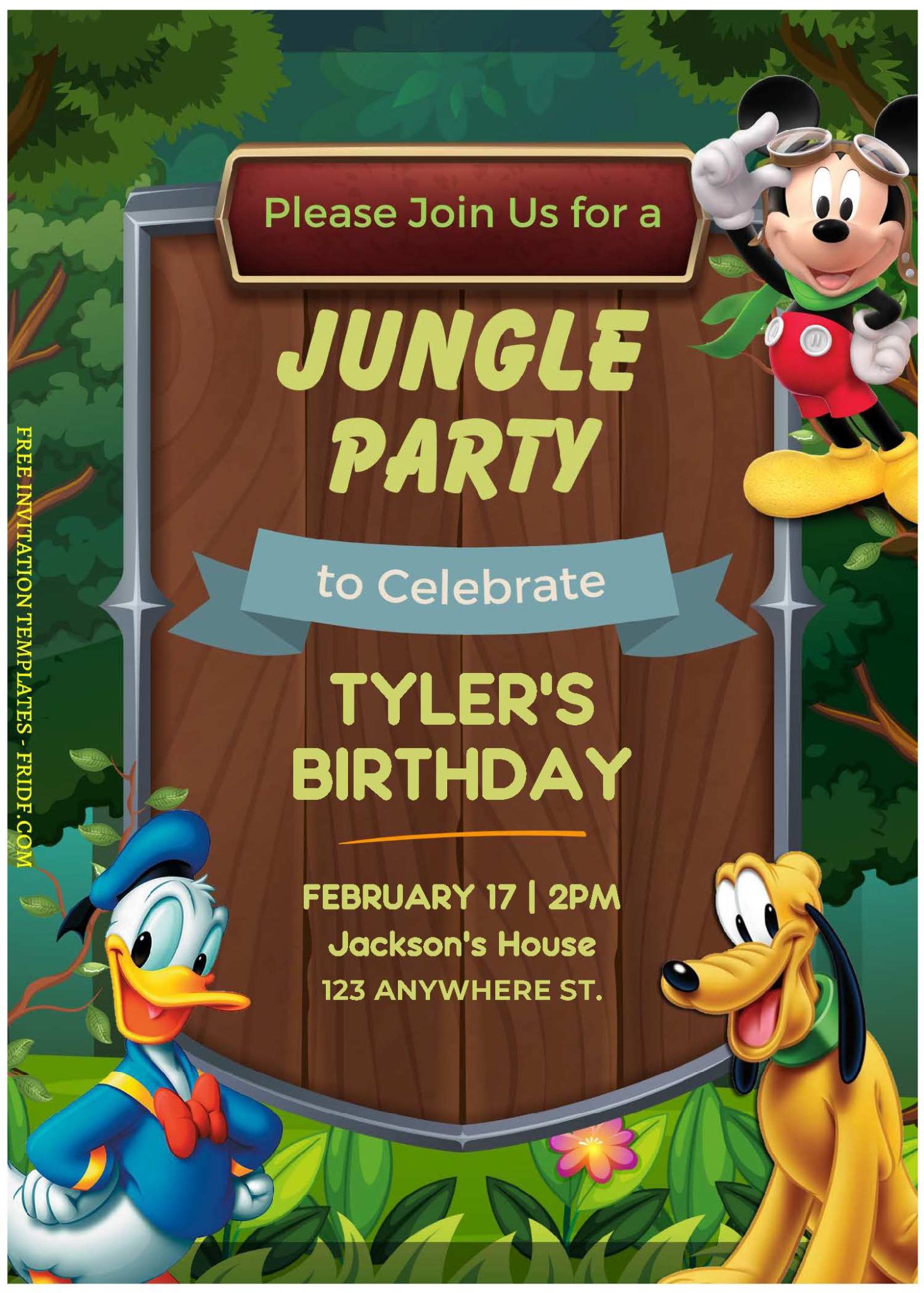 (Free Editable PDF) Mickey Mouse Kids Birthday Invitation Templates ...